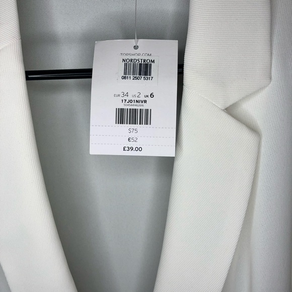 Topshop White Rose Gold Button Blazer Jacket - Picture 1 of 2